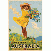 Microfibre Tea Towel - Vintage Print Western Australia